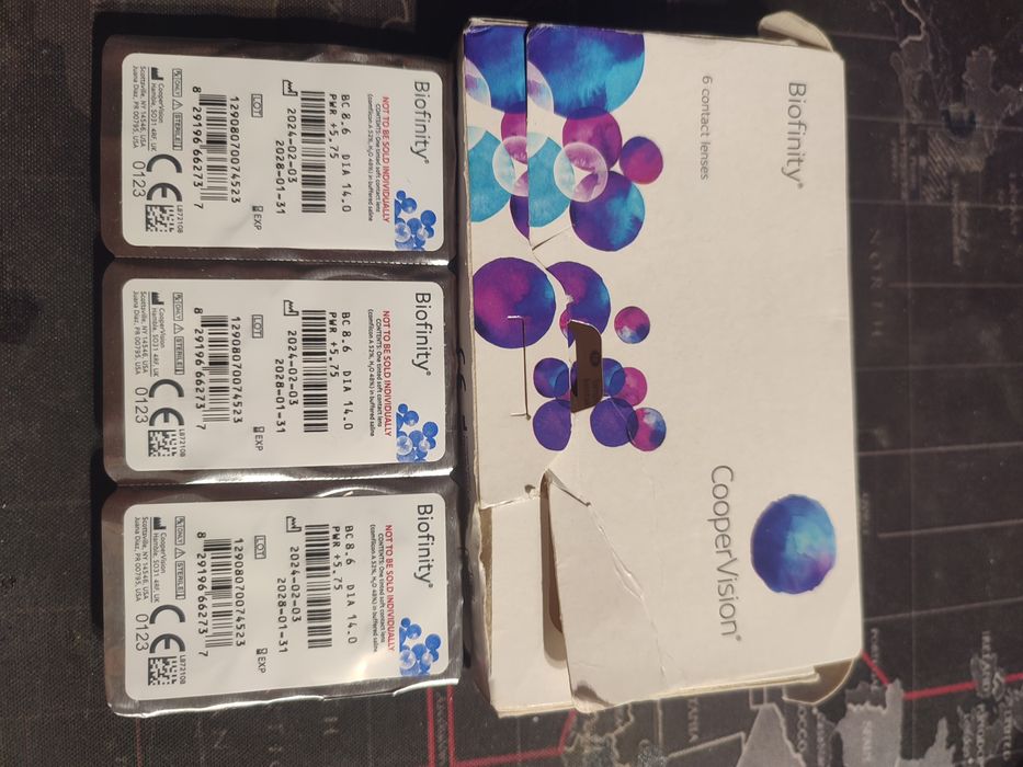 Soczewki kontaktowe Biofinity coopervision 3 sztuki +5.75