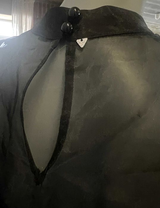 Брендовая прозрачная блузка из органзы Guess