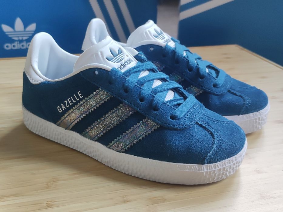 Buty dziecięce ADIDAS Gazelle 28 Brokat Nowe Skóra Dziewczęce Wiosenne