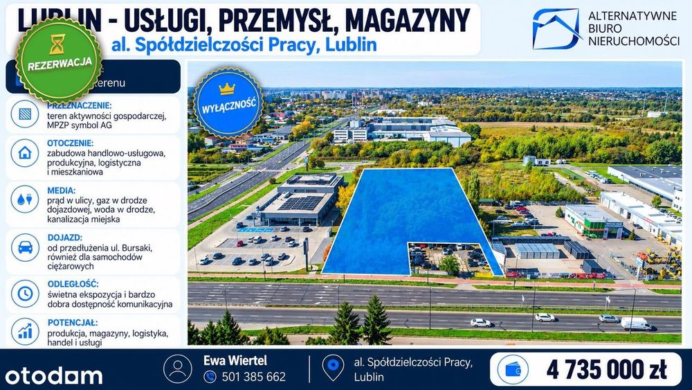 Lublin -usługi,przemysł,magazyny- pow.88ar