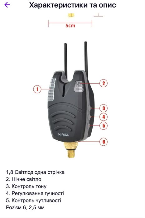 Комплект сигналізаторів  клювання Hirisi 4+1