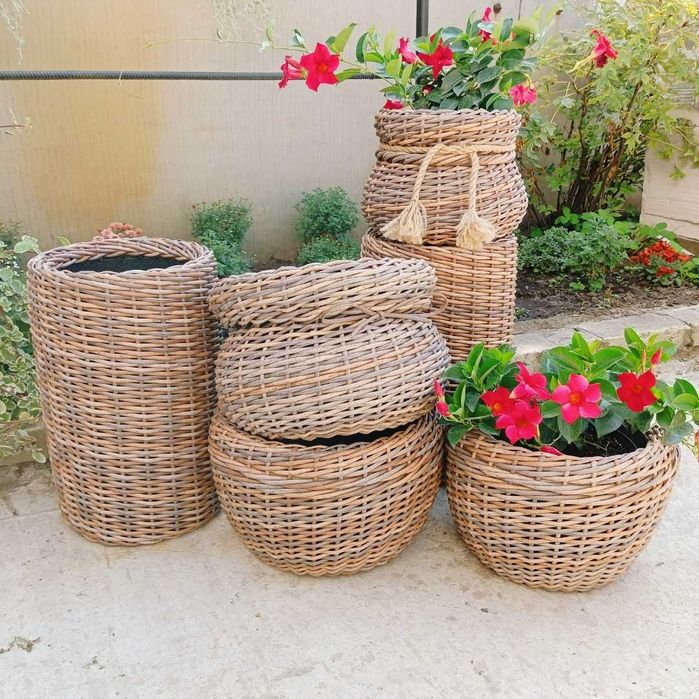 Кашпо зі штучного ротангу, кошик для парасольки