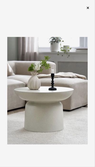 Nova: Mesa de centro LYDUM Ø60 fibrocimento cinzento/bege