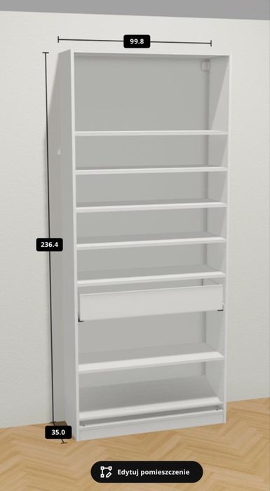 Szafa Ikea Pax 236 x 35 cm biała