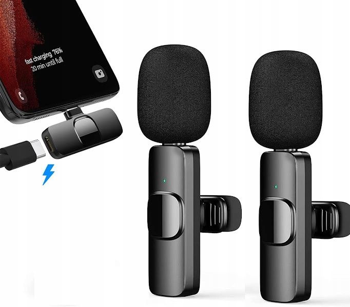 Mikrofon krawatowy BEZPRZEWODOWY USB C 1586