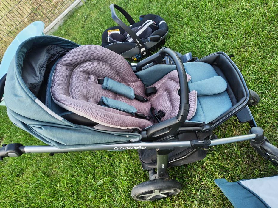 Wózek Baby Design Husky 2021 + fotelik Maxi Cosi Pebble Pro + dodatki