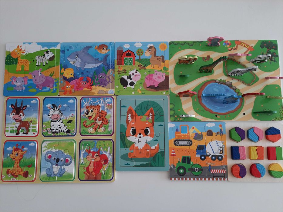 Zestaw puzzle drewniane