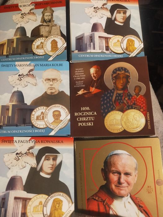 Medal medale kolekcjonerskie JP II papież wotum narodu 7sztuk