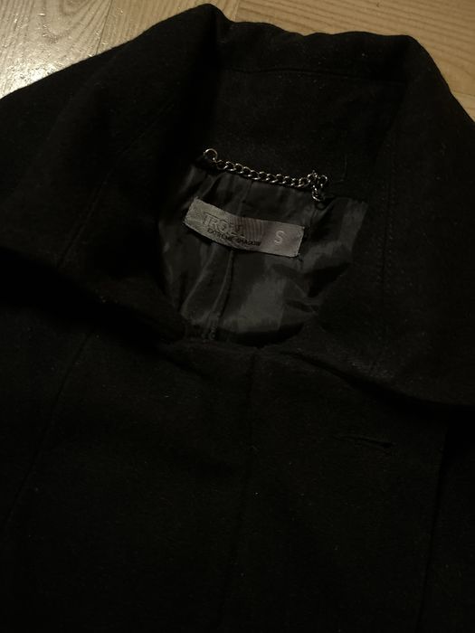 Troll welna plaszcz xS kurtka welniana S czarna zamek wool 36