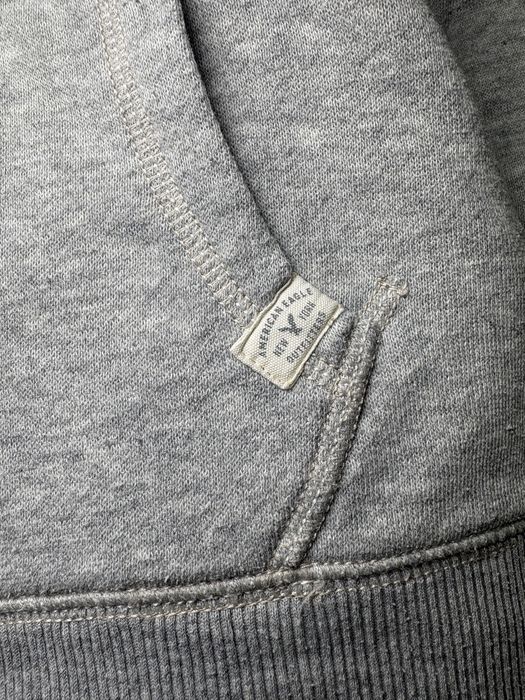 American Eagle bluza damska szara rozpinana z kapturem logo