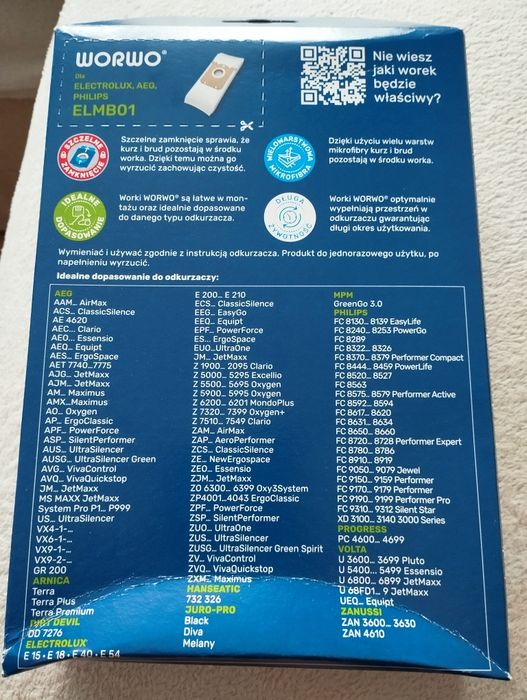 Worki do odkurzaczy Electrolux, AEG, Philips