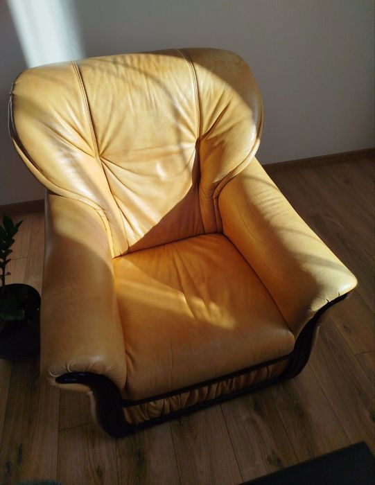 Sofa -narożnik ,fotel skóra naturalna