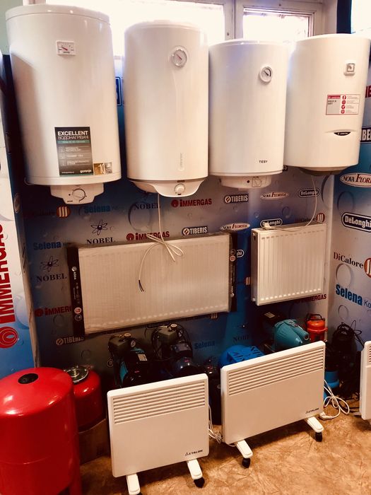 Монтаж и продажа котлов,колонок,бойлеров,радиаторов.