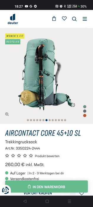 Туристичний трекінговий рюкзак Deuter 45+10Deuter 45+10
