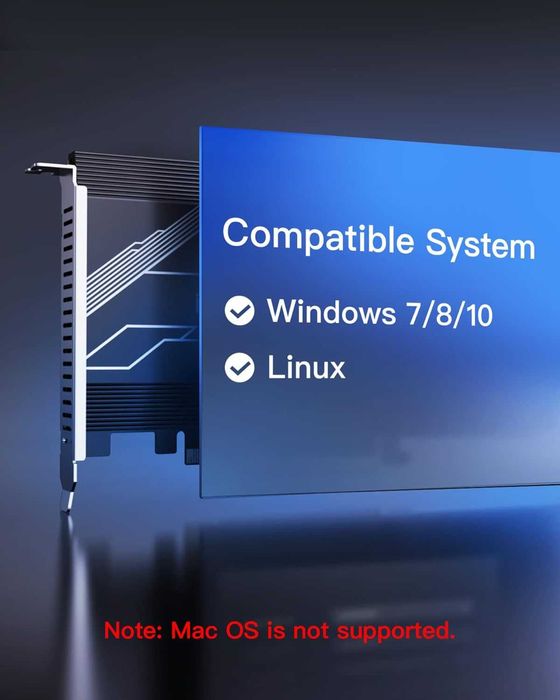 Inateck Placa PCIe x16 para M.2, suporta 4 SSDs NVMe,