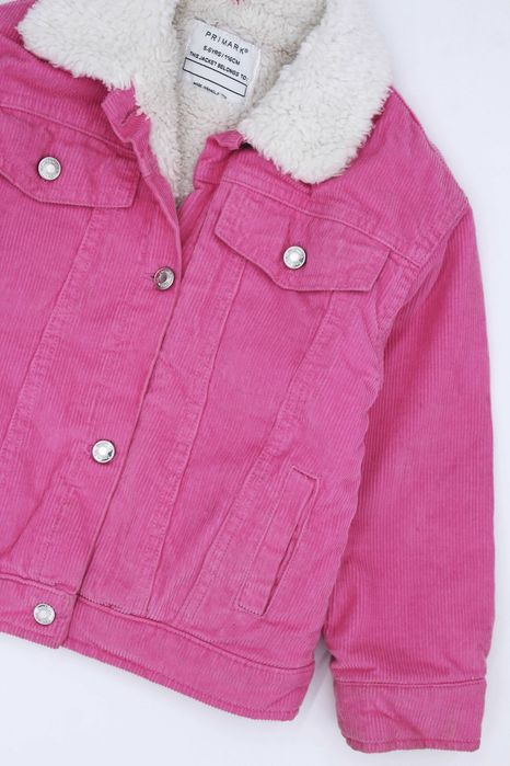 Primark 5-6lat sztruksowa kurtka z futerkiem, jak nowa! 116