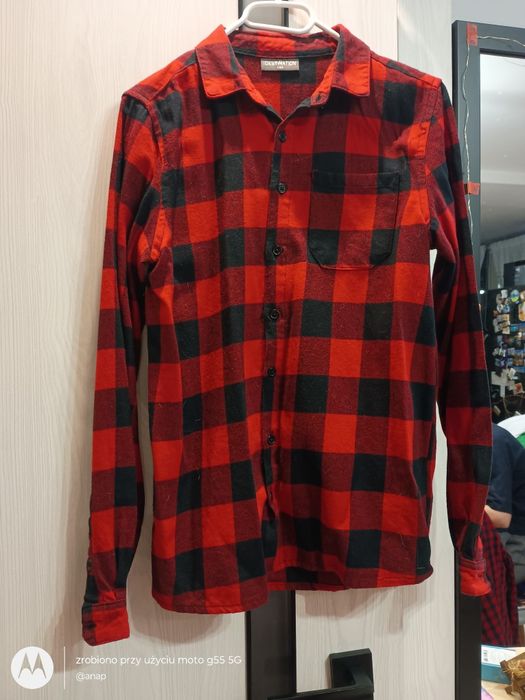 Koszula 164 czerwona krata flanela j. resrved