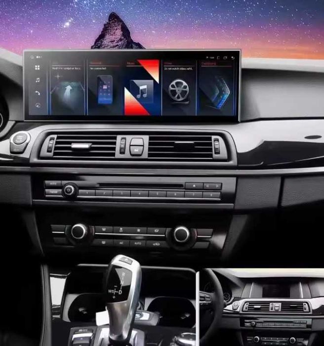 CarPlay Android Auto Radio DAB+ Opcja Android YouTube Bluetooth WiFi 4G MP4 GPS USB BMW 5 F10 F11 NBT