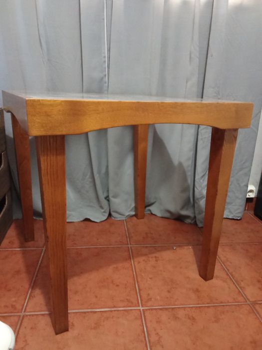 Mesa de apoio madeira e vidro
