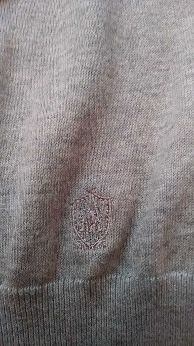 Massimo Dutti sweter męski w serek V bawełna jedwab XL ideał