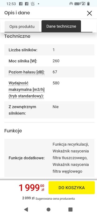 Nowy Okap Elektrolux  LGF719R zintegrowany z kuchnią na gwarancji