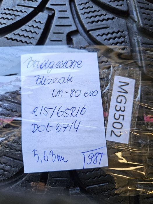 Bridgestone 215/65 r16 Blizzak LM-80 EVO /// 5,65mm!!! Wysyłka