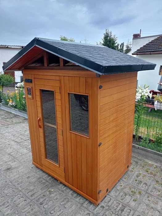 Sauna FIŃSKA+INFRARED nowy piec zewnętrzna z dachem 2w1 OGRODOWA OGRÓD