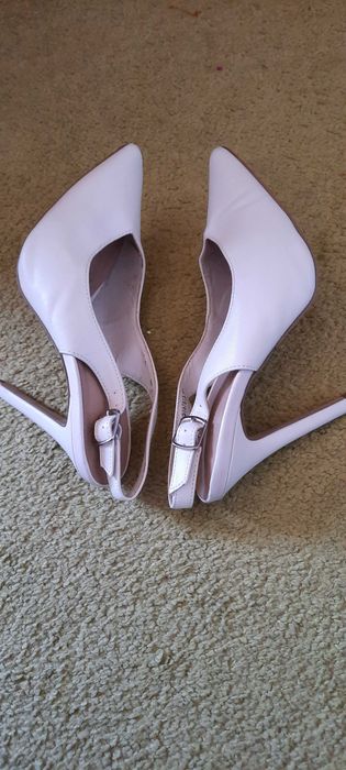 Buty ślubne,białe,skórzane