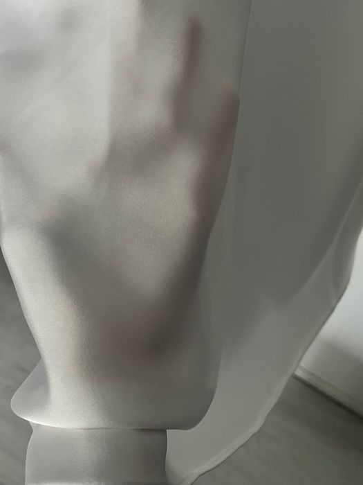 Атласна Спідниця максі шовкова біла, розмір s