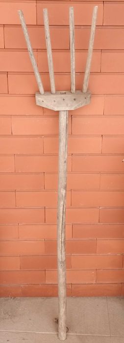Conjunto de Alfaias Agrícolas, Antigas, Pá e Ancinho