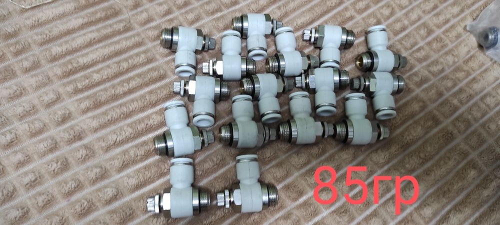 дроссель пневматический трубка 10 фитинг, быстросёмное соединение.