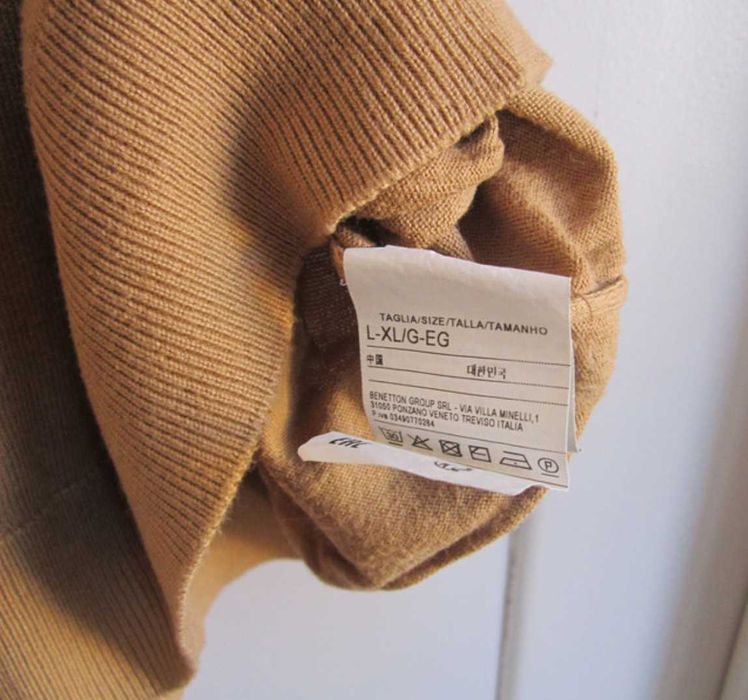 Vestido Castanho Claro United Colors Of Benetton manga comprida L/XL G