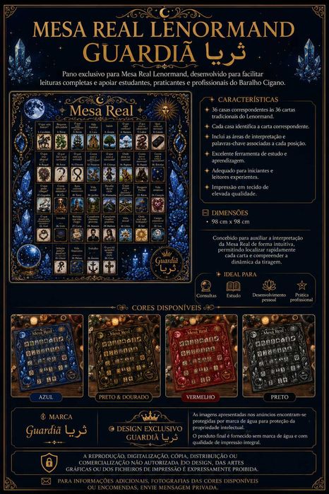 Pano Exclusivo para Mesa Real Lenormand (Baralho Cigano)