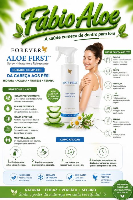 Aloe First Forever®Spray Calmante Pele e Corpo.