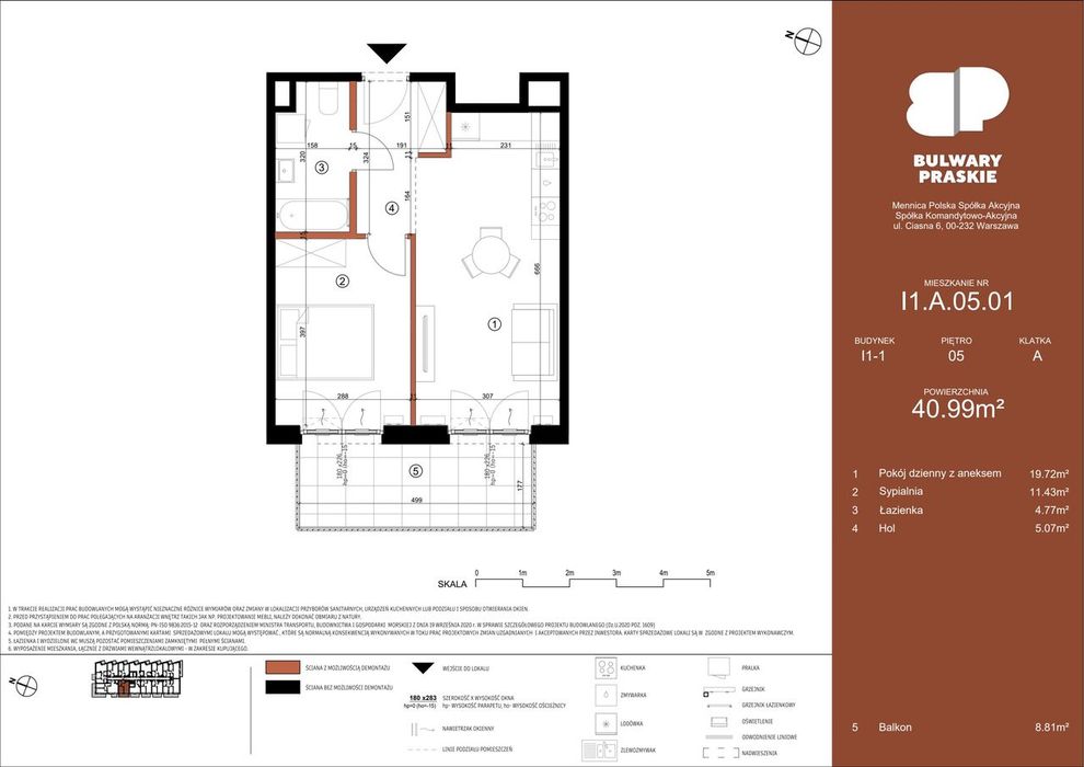 2-pokojowe mieszkanie 40m2 + balkon Bez Prowizji