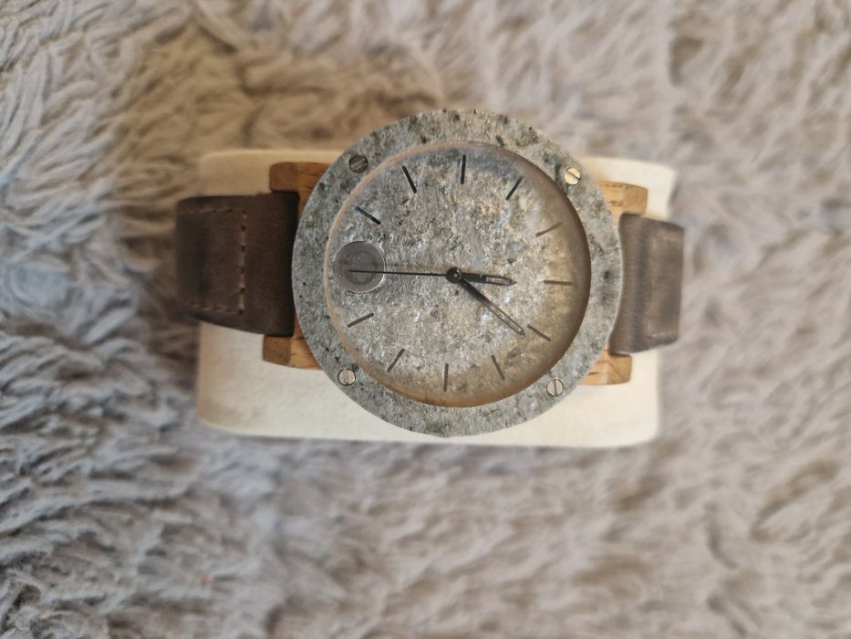 Zegarek drewniany Plantwear Raw Double Silver Dąb
