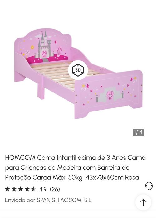 Cama criança medida 3 anos.