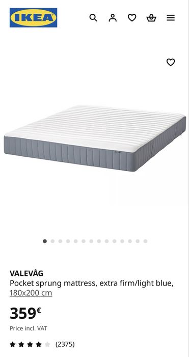 Cama IKEA MALM + colchão VALEVÅG 180×200 — bom estado