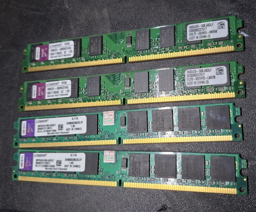 Memórias 4x 2GB DDR2 800MHz PC2-6400 DIMM Desktop RAM total  8Gb
