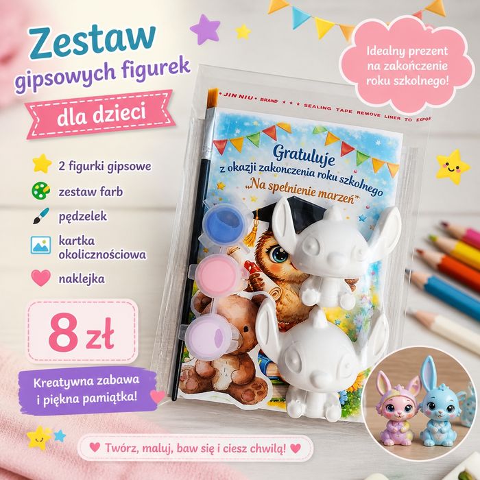 Zestaw gipsowy  do kreatywnej zabawy.Prezent do przedszkola
