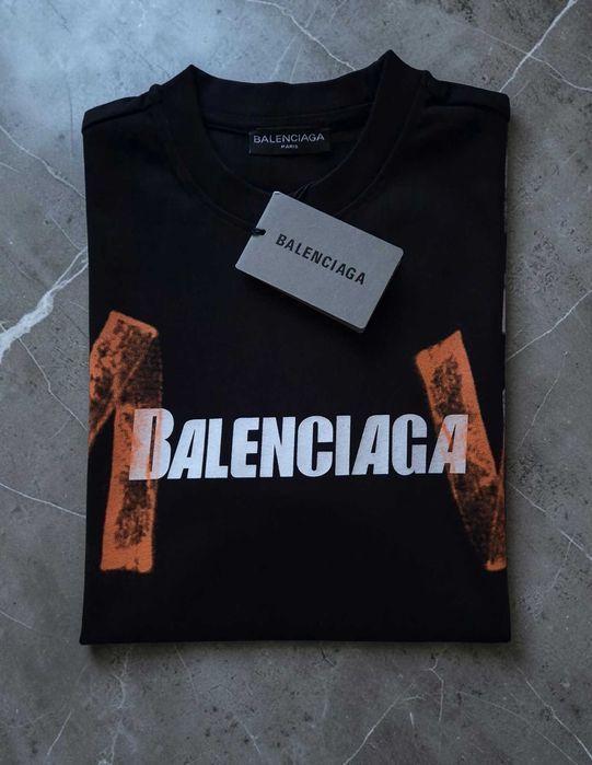 Balenciaga Bawełna S M L XL XXL Czarny Męski T-shirt