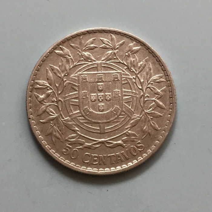 moeda 50 centavos 1913 - prata