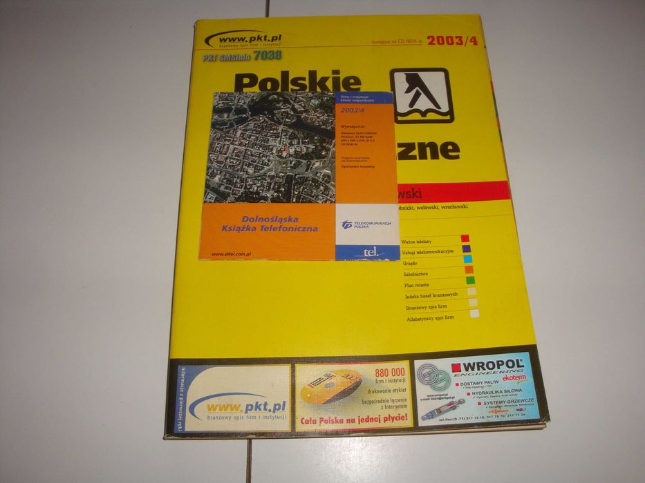Polskie książki telefoniczne Wrocław i region wrocławski 2003/4 + CD