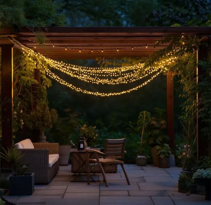 Гірлянда 30 м/50 м сонячна панель Нитка вулична 300 LED. Гирлянда