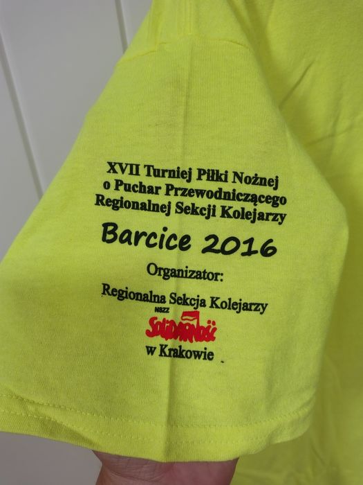 Koszulka Jaskrawa Neon Solidarność Kolejarze Barcice 2016 XL Gildan