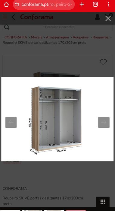 Roupeiro (portas de correr)