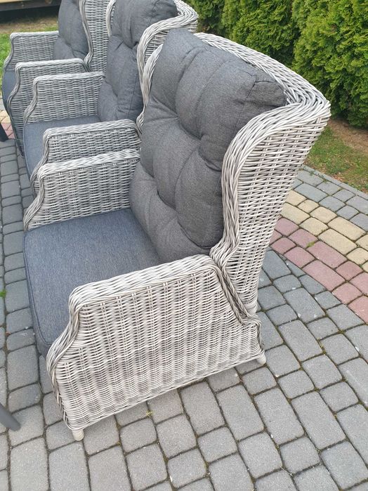 Duży komplet mebli tarasowych stół + 6 krzeseł