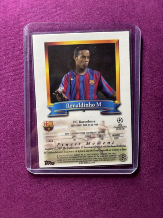 Ronaldinho card topps finest barcelona