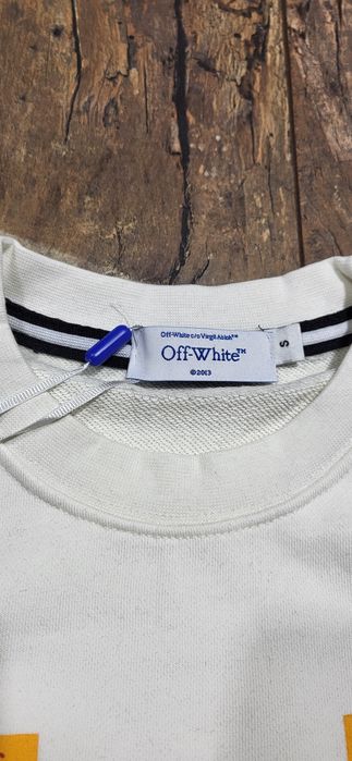 Off white biała bluza męska młodzieżowa bawełna premium porządna S