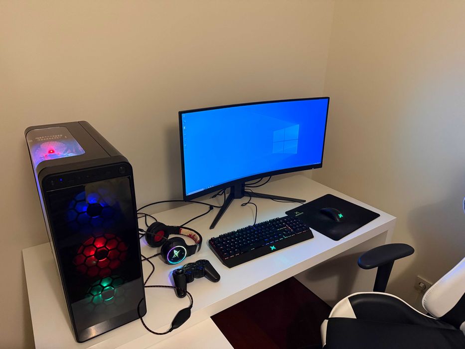 PC Gaming completo com monitor,teclado,rato,comando